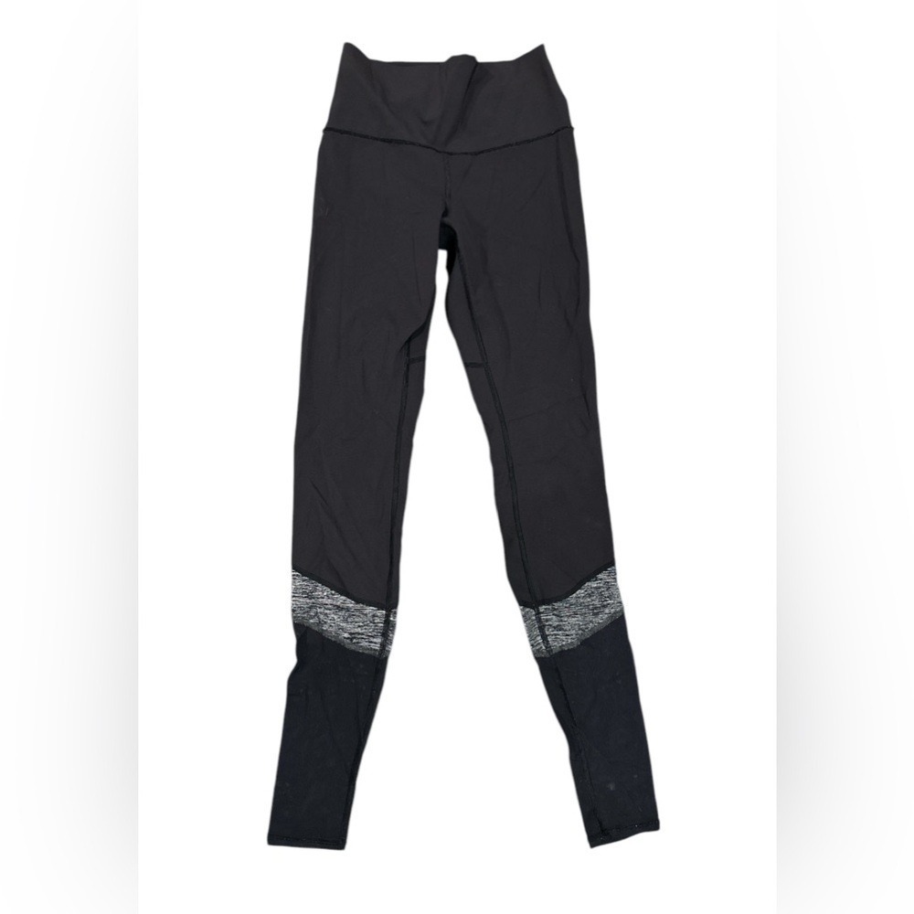 Lululemon If You're Lucky Pant Black Heathered Mesh Athletic Work Out Leggings 4